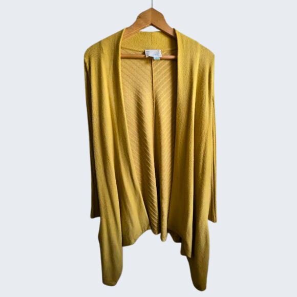 Anthropologie Saturday Sunday Cardigan Sweater Fleece Soft Mustard Yellow XS - Picture 1 of 8